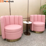 Home Furniture Reception Study RoomLiving Room Furniture Pink Leather Sofa Chair Furniture Couch Sofa Set