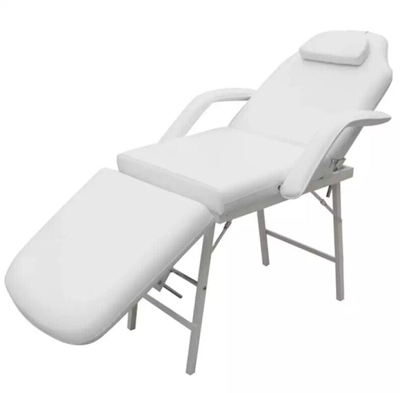 vidaxl Cream white reclining and folding treatment chair V3