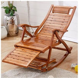 Bamboo rocking chair home balcony lounge chair recliner adults lunch break siesta lazy chaise old man relax chair кресло качалка