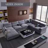 High Quality Living Room Sofa Set Home Furniture Modern Design Fashion Fabric Frame Soft Natural Latex U Shape Home Furniture