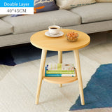 Creative Nordic Wood Low Round Coffee Table Dirty Storage Table Tea Fruit Snack Service Plate Tray Bed Living Room Sofa Side