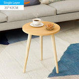 Creative Nordic Wood Low Round Coffee Table Dirty Storage Table Tea Fruit Snack Service Plate Tray Bed Living Room Sofa Side