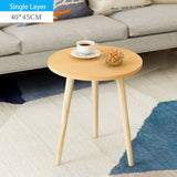 Creative Nordic Wood Low Round Coffee Table Dirty Storage Table Tea Fruit Snack Service Plate Tray Bed Living Room Sofa Side