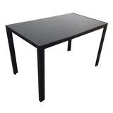 Simple Fashion Dinning Table Set 4 Chairs Black Glass Table And Chairs Set Elegant High Backrest Dinning Chair