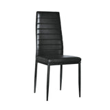 Simple Fashion Dinning Table Set 4 Chairs Black Glass Table And Chairs Set Elegant High Backrest Dinning Chair