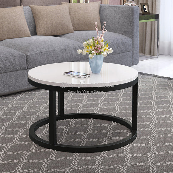 Black Simple Wooden Coffee Table Living Room Combination Coffee Table Small Round Table Fashion Sofa Side Table Home Furniture