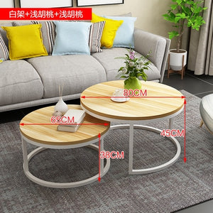 Black Simple Wooden Coffee Table Living Room Combination Coffee Table Small Round Table Fashion Sofa Side Table Home Furniture