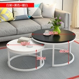 Black Simple Wooden Coffee Table Living Room Combination Coffee Table Small Round Table Fashion Sofa Side Table Home Furniture