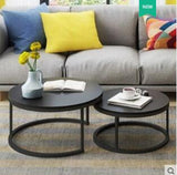 Black Simple Wooden Coffee Table Living Room Combination Coffee Table Small Round Table Fashion Sofa Side Table Home Furniture