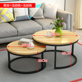 Black Simple Wooden Coffee Table Living Room Combination Coffee Table Small Round Table Fashion Sofa Side Table Home Furniture