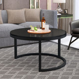 Black Simple Wooden Coffee Table Living Room Combination Coffee Table Small Round Table Fashion Sofa Side Table Home Furniture