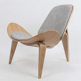 Hans Wegner Style Three-Legged Shell Chair Ash Plywood Fabric Upholstery Living Room Furniture Modern Lounge Shell Chair Replica