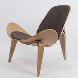 Hans Wegner Style Three-Legged Shell Chair Ash Plywood Fabric Upholstery Living Room Furniture Modern Lounge Shell Chair Replica