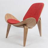 Hans Wegner Style Three-Legged Shell Chair Ash Plywood Fabric Upholstery Living Room Furniture Modern Lounge Shell Chair Replica