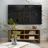 TV Stand DEWEL 47” Console Stand with Storage Media Stand Home Living Room Furniture with 4 Open Storage Shelves