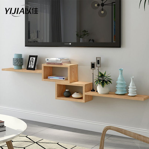 Combined Wood Wall Mount TV Console wall floating shelf home decor TV rack