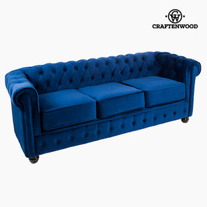 3 Seater Chesterfield Sofa Velvet Blue - Relax Retro Collection